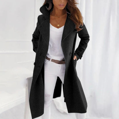 Classic Wool Blend Long Coat | Soraya