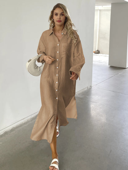 Relaxed Button-Up Shirt Dress | Joella