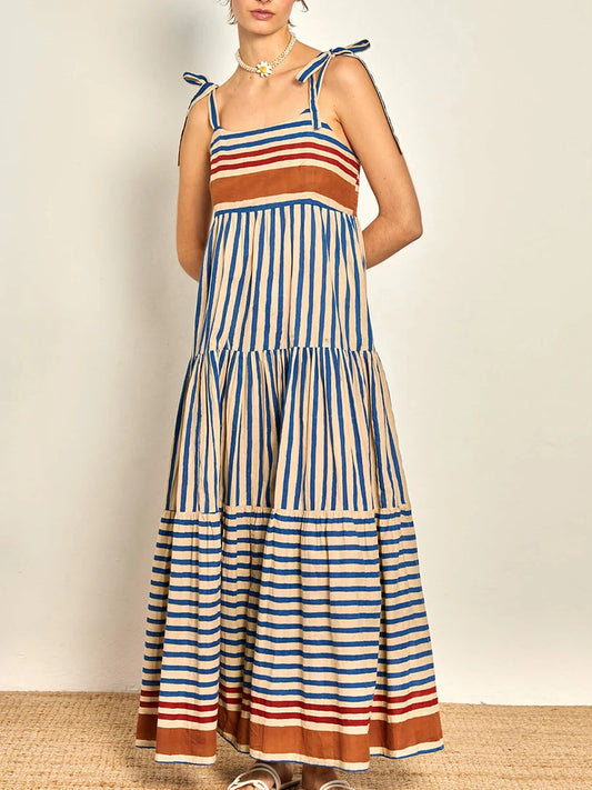 Striped & Printed Maxi Dress | Gladys