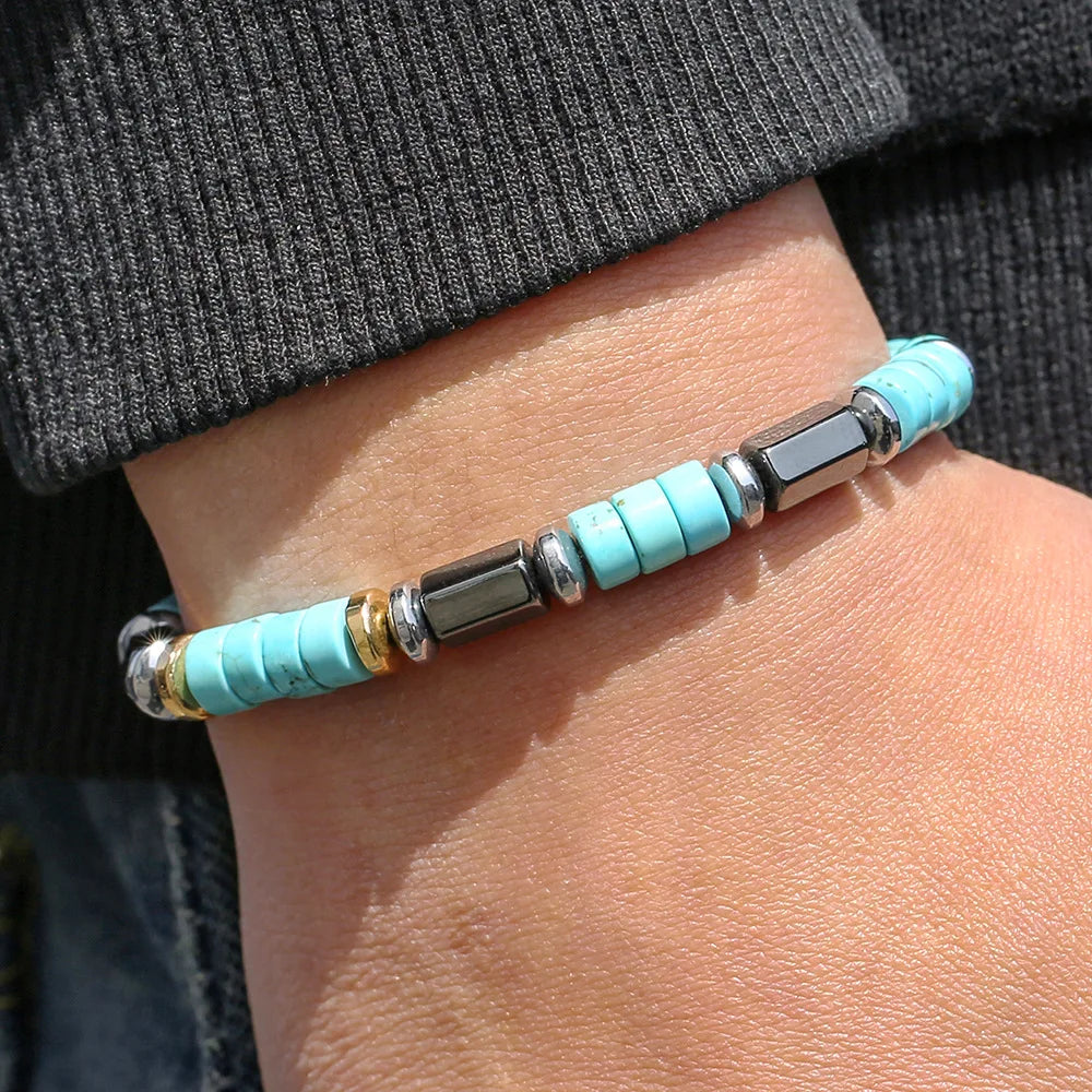Men Turquoise Bead Bracelet | Taiven