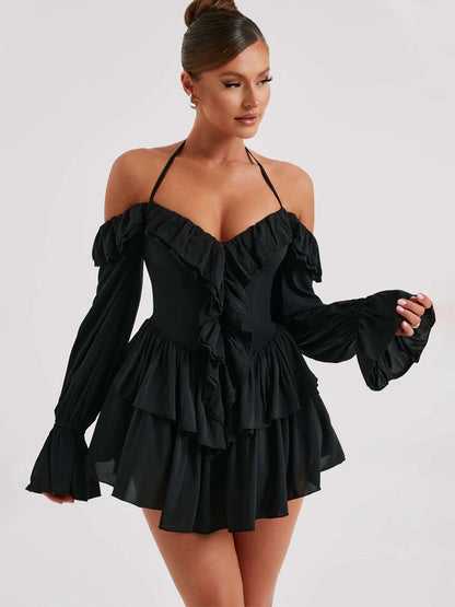 Ruffled Off-Shoulder Mini Dress | Caroline