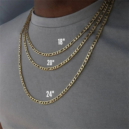 Men Figaro Chain Necklace Silver Stainless Steel | Urban Style-5