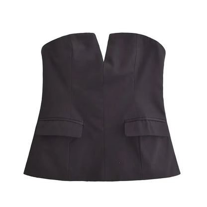 Strapless Peplum Top | Eleanora