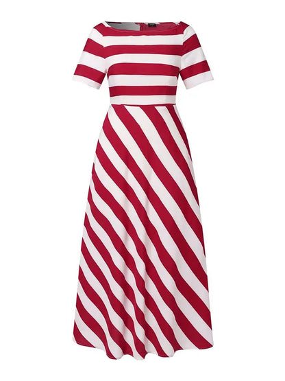 Striped Short Sleeve Maxi Dress | Daphne