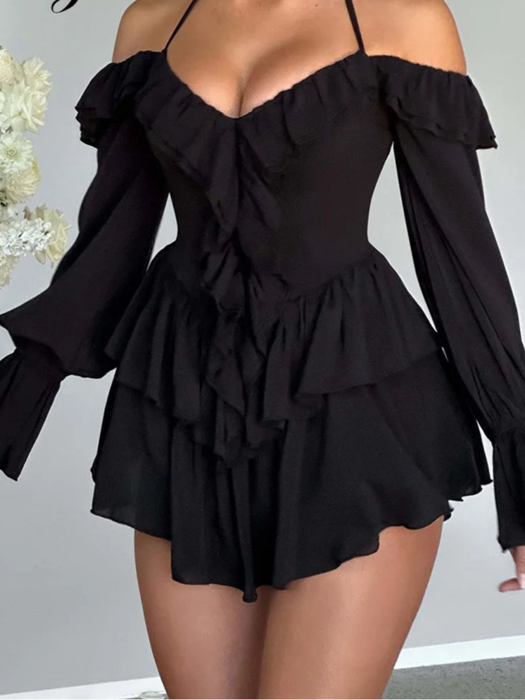 Ruffled Off-Shoulder Mini Dress | Caroline