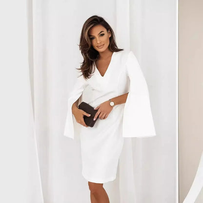 Women Elegant Cape Sleeve Midi Dress | Jeanette