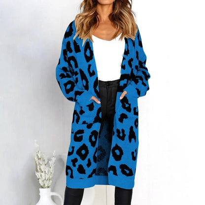 Leopard Knit Open-Front Cardigan | Sofia