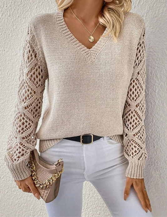 Crochet Sleeve Knit Sweater | Avis