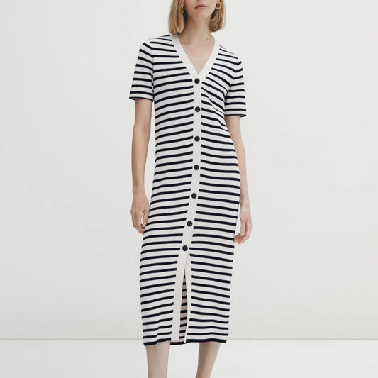 Stripe Button Down Knit Dress | Karina