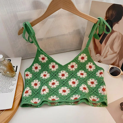 Women Daisy Crochet Crop Top | Lila