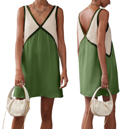 Women Colorblock Sleeveless Mini Dress | Amaranta