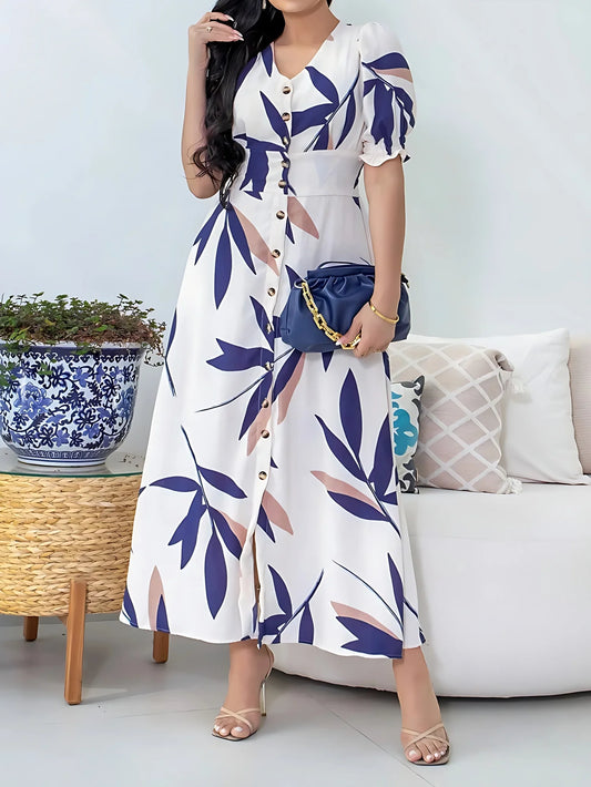 Women Floral Print Button-Down Maxi Dress | Aria