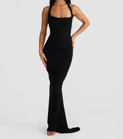 Backless Bodycon Maxi Dress | Noir