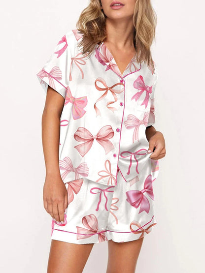 Bow Bunny Print Pajama Set | Margaretha