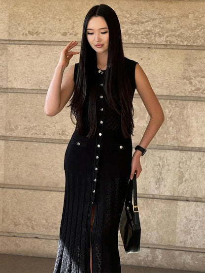Women Button-Front Knit Midi Dress | Zoey
