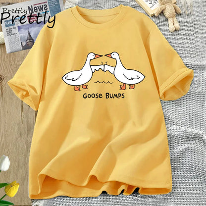Variant image for Unisex T-Shirt White Cotton | Goose Bumps-24