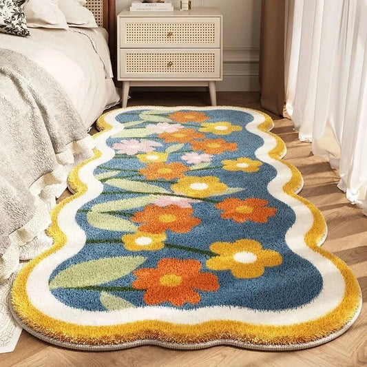 Home Rectangle Rug Floral Cashmere | Elegant Touch 1