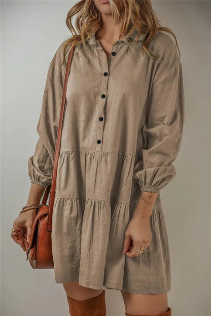 Pleated Shirt Dress | Jolina