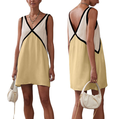 Women Colorblock Sleeveless Mini Dress | Amaranta