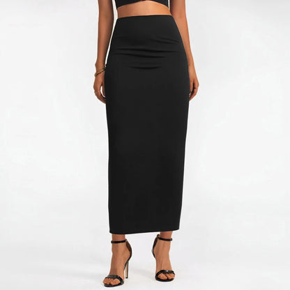 Sleek High-Waisted Satin Midi Skirt | Camilla