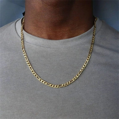 Men Figaro Chain Necklace Silver Stainless Steel | Urban Style-2