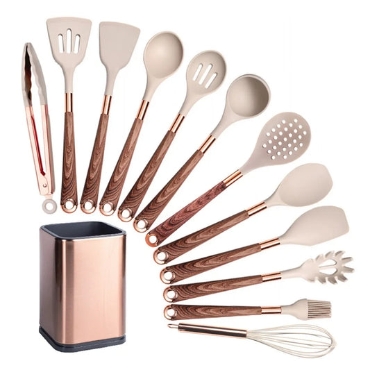 Kitchen Utensil Set 13 Pieces Silicone Stainless Steel | Culinary Essentials 1