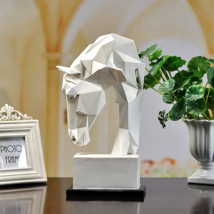 Geometric Horse Decorative Sculpture Resin | Elegant Design 2
