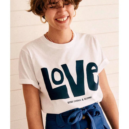 Women Graphic Tee White Cotton | Big Love-1