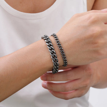 Men's Bracelet Silver Stainless Steel | Vintage Rock Style-3