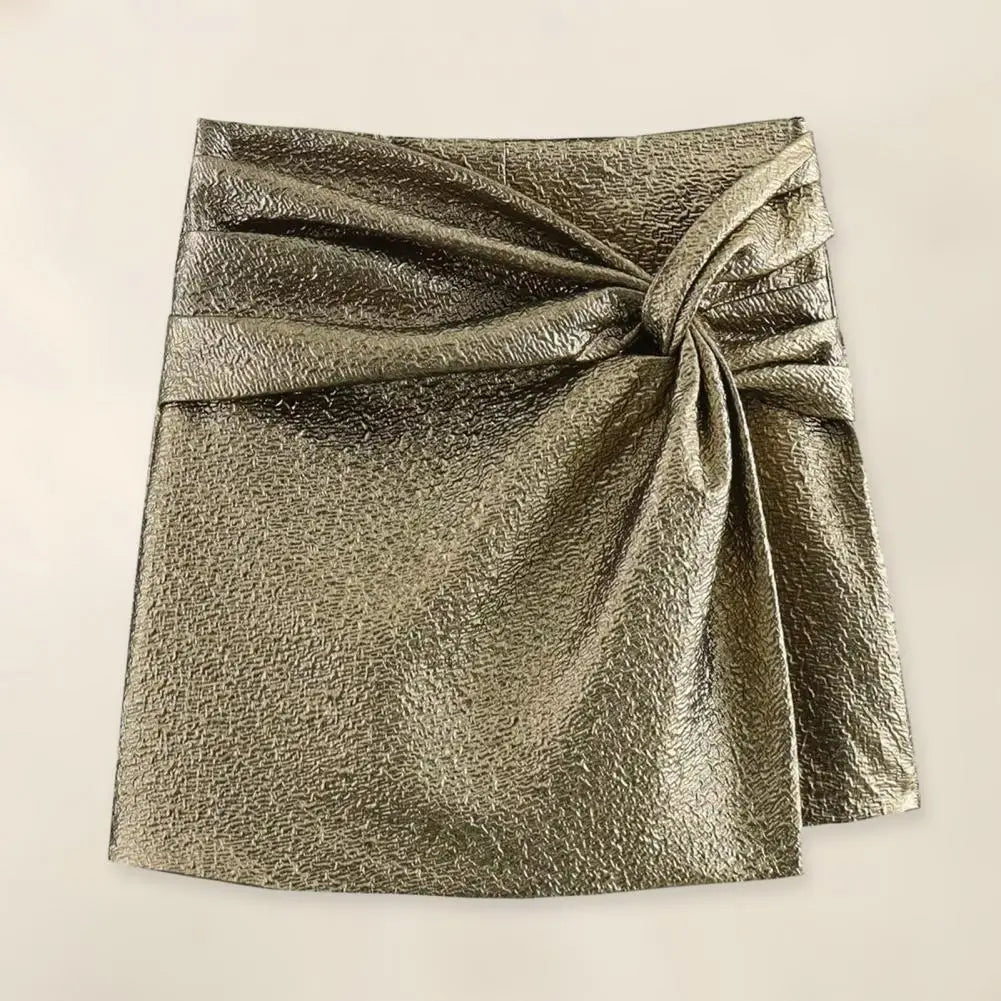 Metallic Knot Detail Skirt for Women | Lara