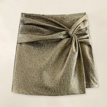 Metallic Knot Detail Skirt for Women | Lara