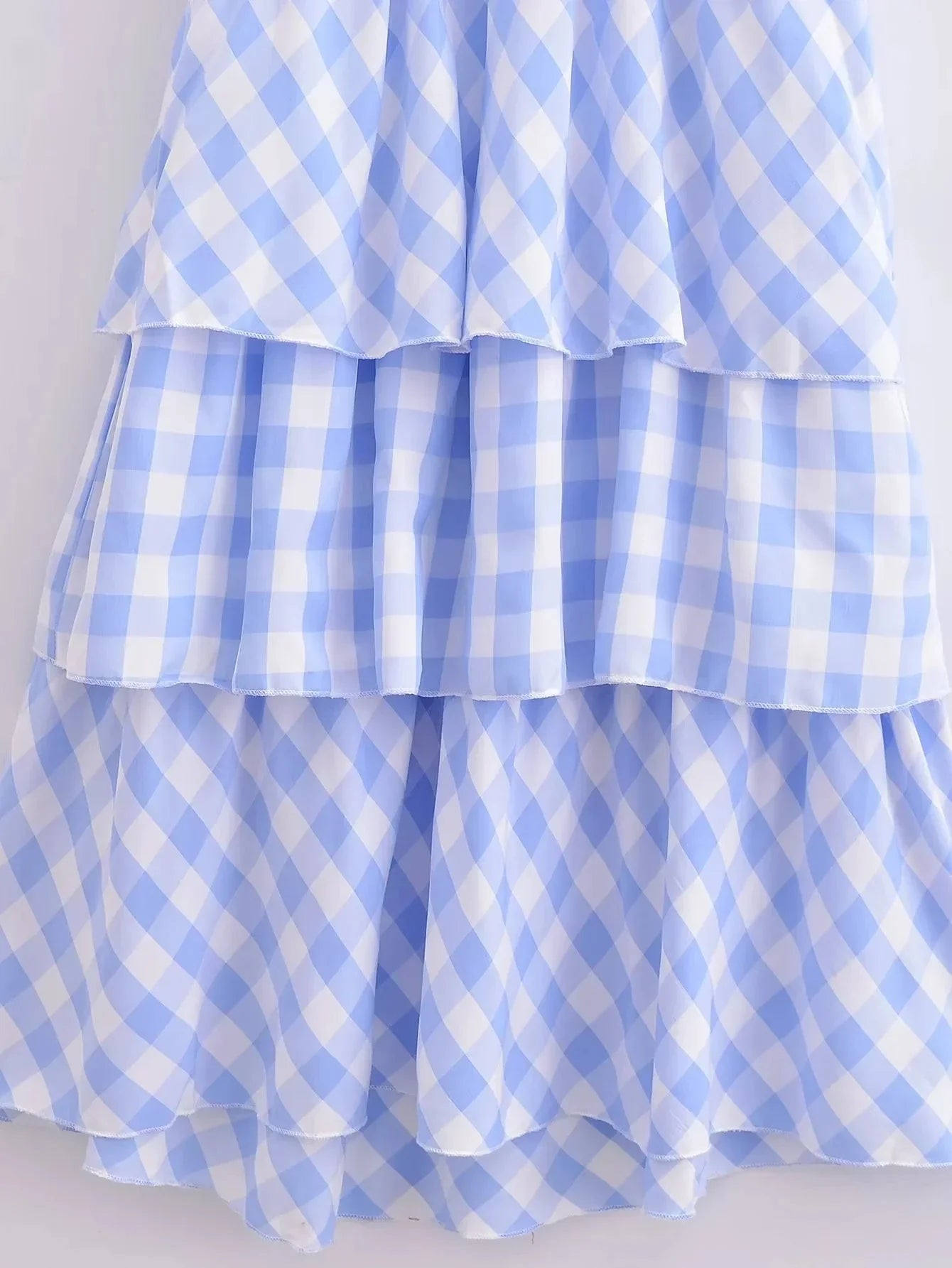 Tiered Gingham Halter Maxi Dress | Cordelia