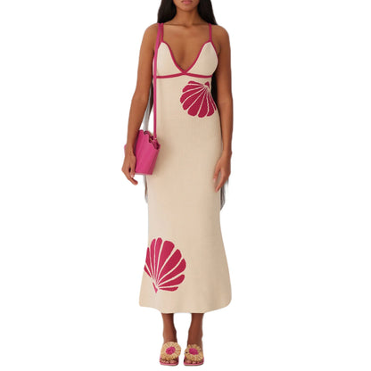 Shell-Printed Knit Midi Dress | Serena