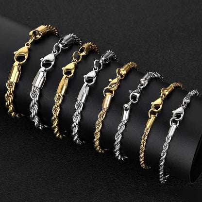 Men's Bracelet Gold Stainless Steel Twist Chain | Trendsetter-5