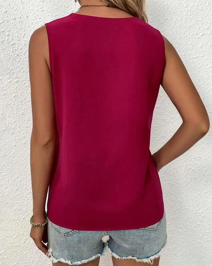 V-Neck Sleeveless Top | Violet