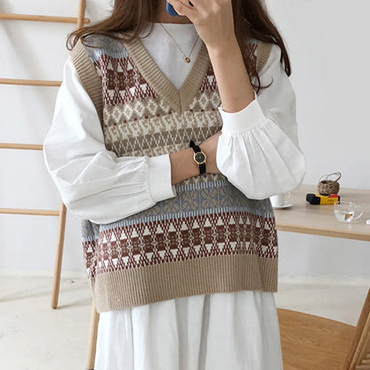 Vintage Fair Isle Knitted Vest | Emelda