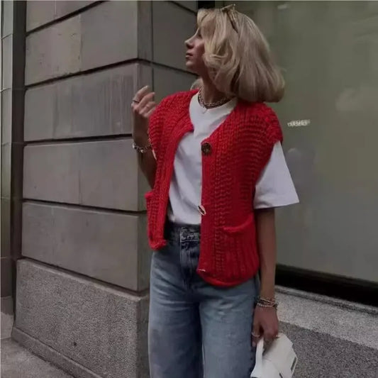 Women Sleeveless Knit Vest | Hestia