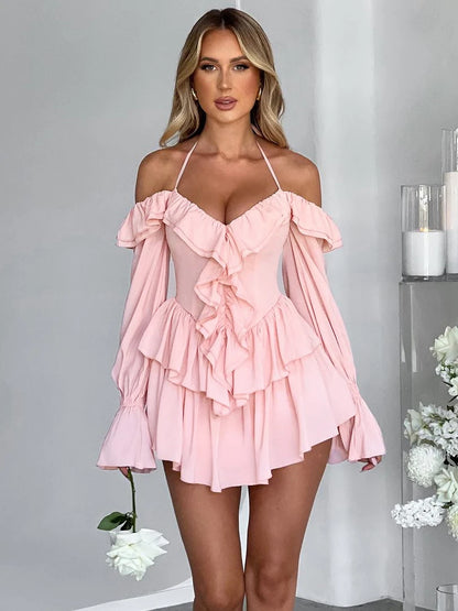 Ruffled Off-Shoulder Mini Dress | Caroline