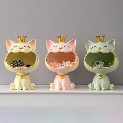 Cat Organizer Sculpture Multi-Colored Resin | Whimsical Design 3