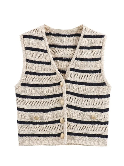 Striped Crochet Vest | Adriana