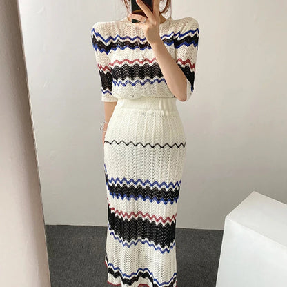 Chevron Knit Two-Piece Set | Amira