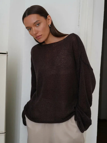 Women Sheer Loose Knit Sweater | Idella