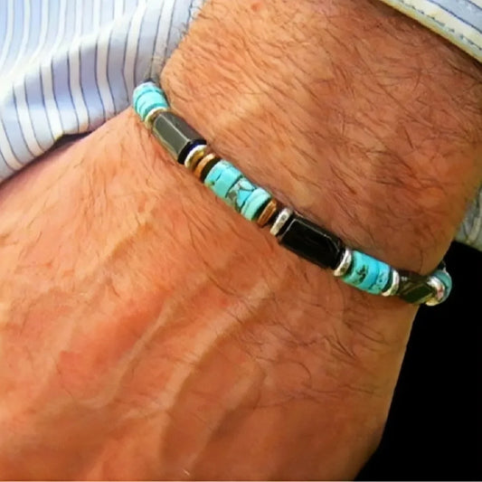 Men Turquoise Bead Bracelet | Taiven