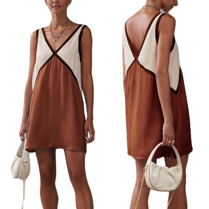 Women Colorblock Sleeveless Mini Dress | Amaranta