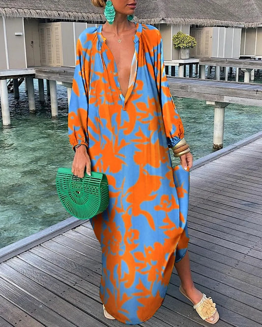 Women Maxi Dress Multi-Color Polyester | Summer Vibes-1
