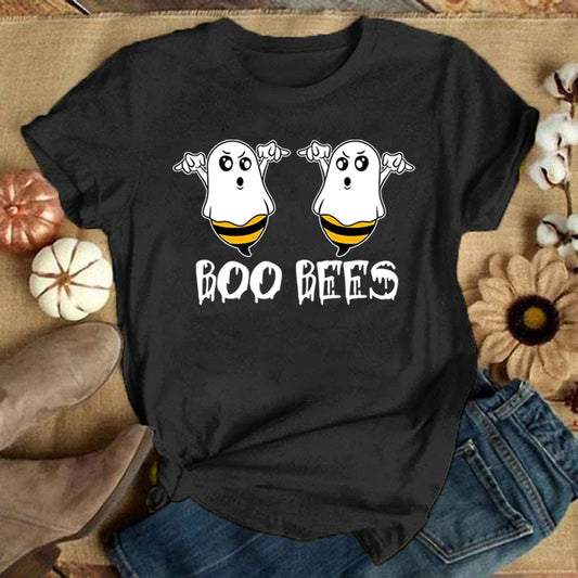 Women T-Shirt Black Cotton | Boo Bees-1