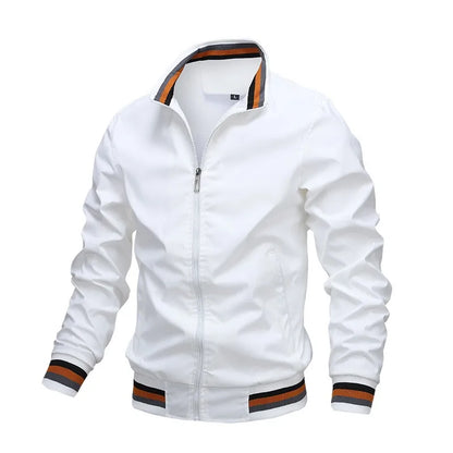 Men Striped Collar Bomber Jacket | Samuel