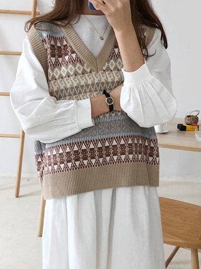 Vintage Fair Isle Knitted Vest | Emelda