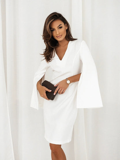 Women Elegant Cape Sleeve Midi Dress | Jeanette
