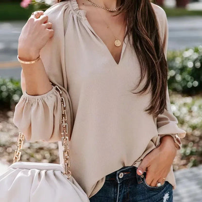 Elegant Half Open Collar Blouse | Celestine